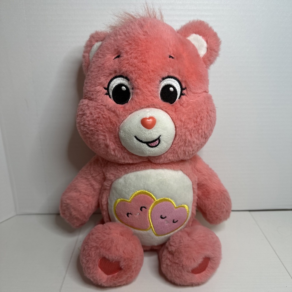 Care Bears 14" Plush -Love-A-Lot Bear Embroidered Hearts On Belly